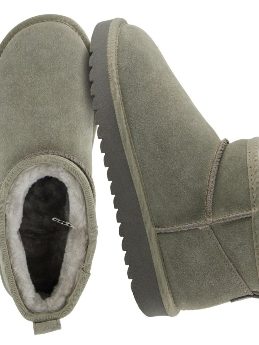 Hip-3 Genuine Suede Leather Ankle Boots for Women – Pull On Cozy Faux Fur Boots